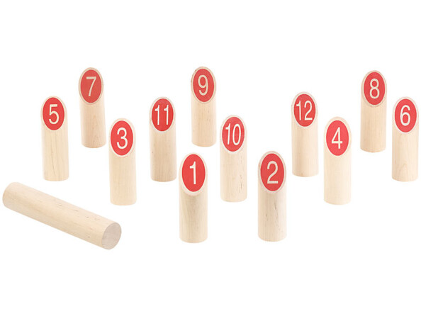 jeu de molkky quilles finlandaises en bois peint jeu amusant convivial adultes enfant été