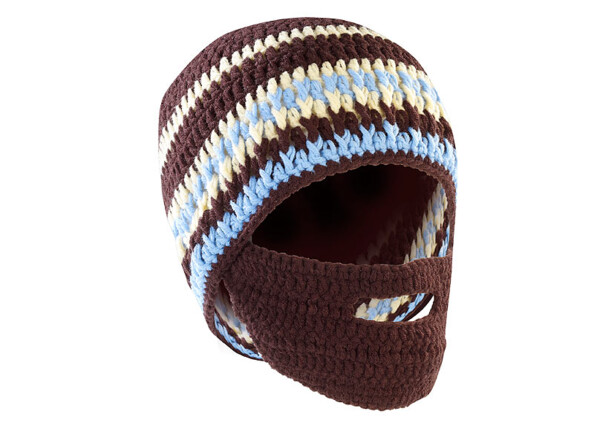 Bonnet avec barbe - Marron / bleu