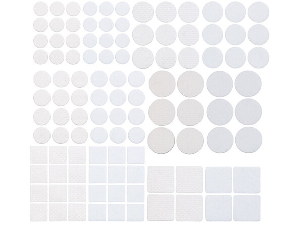 pack de 110 patins blanc en feutre à coller sous meubles canapé pattes de chaises