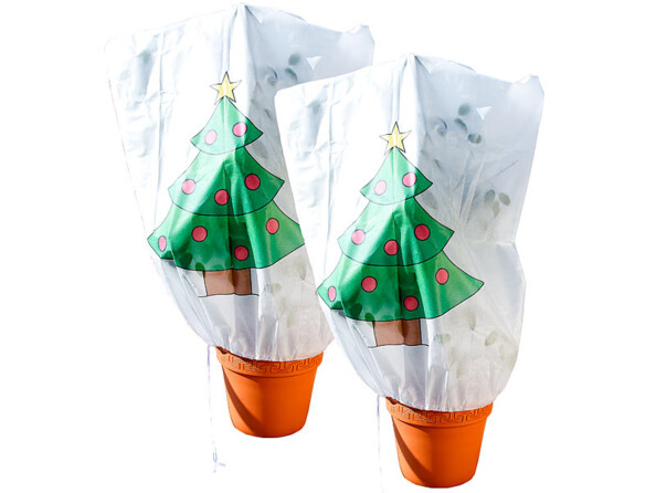 2 housses d'hivernage décoratives 110 x 120 cm - "Sapin de Noël"
