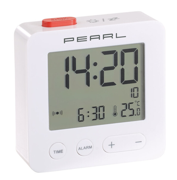 Réveil de voyage radio-piloté avec thermomètre Pearl