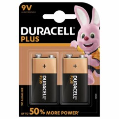 Pack de 2 piles Bloc 9 V (LR61) Duracell.