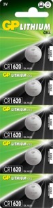Lot de 5 piles bouton CR1620 GP pakaging