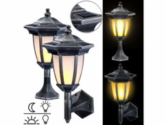 2 lanternes solaires 24 LED effet flamme