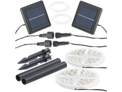 Lot de 2 bandes LED solaires blanc clair Lunartec.