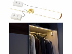 Lot de 2 bandes LED 60 cm adhésive à piles Lunartec.