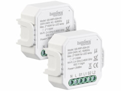 Lot de 2 doubles interrupteurs connectés Luminea.