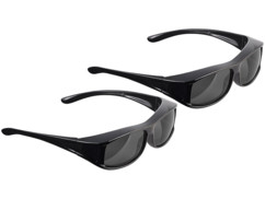 2 surlunettes de soleil polarisantes à contraste accentué et protection UV 380
