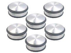 Pack de 6 bloque-portes en acier inoxydable avec anneaux en caoutchouc - 46 mm