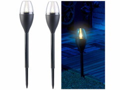 2 torches de jardin solaires à LED aspect flamme