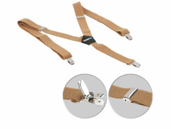 bretelles imitation cuir couleur beige style bavarois avec 3 clips