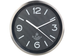 Horloge murale à quartz avec éclairage automatique du cadran - Noir