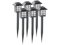 pack de 6 lanternes piquet solaire style lanterne japonaise chinoise avec allumage automatique nuit