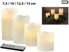 Set de 4 bougies LED en cire véritable - Blanc