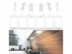 Lot de 6 panneaux lumineux avec capteur infrarouge pour cuisine, atelier, salle de bain, etc.