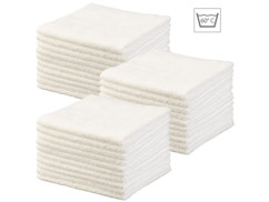 30 serviettes démaquillantes en microfibres - Blanches
