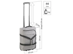 Sac de voyage pliable 44 L avec fonction trolley et poignée télescopique