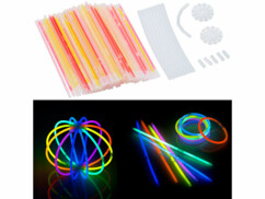 100 tubes lumineux fluorescents 20 cm / 6 coloris avec raccords Pearl