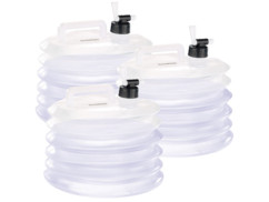 3 bidons à eau pliables pour le camping / jardinage - 15 L