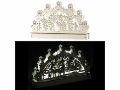 Arche lumineuse en bois motif Père Noël & renne Britesta