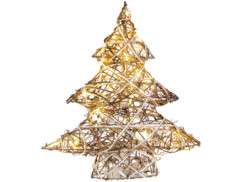 Mini sapin de Noël décoratif en osier avec LED