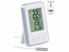 Thermomètre avec garnd écran et sonde de température alimenté par pile