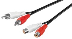 rallonge cinch rca blanc rouge audio 5 mètres male femelle goobay