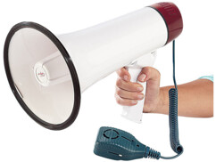 Mégaphone 25 W avec micro déporté Infactory. Portée 300 m