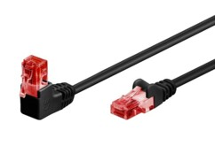 Câble réseau RJ45 U/UTP Cat. 6 coudé à 90° d'une longueur de 3 mètres.