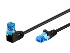 Câble réseau RJ45 U/UTP Cat. 6A coudé à 90° d'une longueur de 5 mètres.