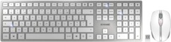 Cherry DW 9000 Slim Ensemble sans Fil Clavier/Souris USB et Bluetooth Blanc/Argent vue de dessus