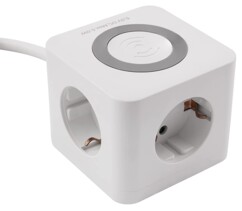 Multiprise cube BW-03 avec 3 ports USB, 3 prises 230 V et chargeur Qi