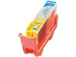 Cartouche compatible Canon CLI-526Y, par iColor, avec puce de réinitilisation, pour imprimante jet d'encre Canon Pixma, hors de son emballage