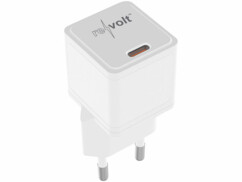 Chargeur secteur USB-C avec Power Delivery jusqu'à 3 A et jusqu'à 20 watts.
