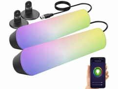 Lot de 2 lampes d'ambiance USB à LED RVB CCT connectées.