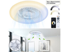 Plafonnier LED CCT connecté avec ventilateur VT-960.led. Compatible Siri, Amazon Alexa et Google Assistant