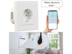 Prise encastrée connectée 3680 W avec compteur de consommation de la marque Luminea Home Control