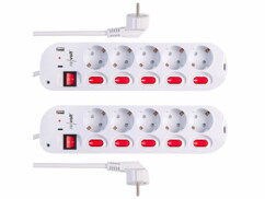 2 multiprise 5 prises avec interrupteurs et 2 ports USB