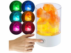 Lampe de table LED RVB avec cristaux de sel naturels
