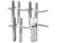 4 garnitures de porte en inox, dont 1 pour WC/salle de bains