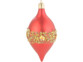 12 boules de Noël rouge et or à plumes et paillettes