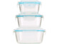 Lot de 3 boîtes de conservation en verre sans BPA.