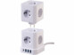 Multiprise colonne 2 parties 9 prises avec 4 ports USB 