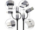 Câble de chargement 14 W et transfert USB-A/C vers USB-C/Micro-USB/Lightning avec détails des prises