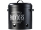 3 pots de rangement rétro avec couvercles et poignées - Noir