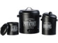 Lot de 3 pots de rangement rétro pour pommes de terre, oignons et ails.