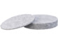 Lot de 6 dessous-de-plats en feutre gris clair.